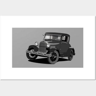 Model A Ford in black Posters and Art